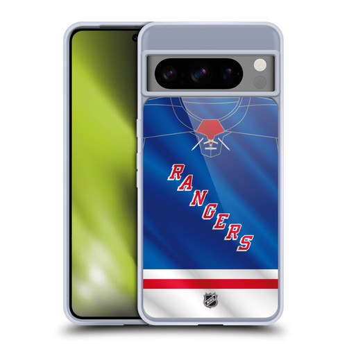 NHL New York Rangers Jersey Soft Gel Case for Google Pixel 8 Pro