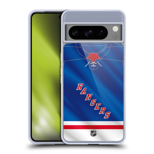 NHL New York Rangers Jersey Soft Gel Case for Google Pixel 8 Pro