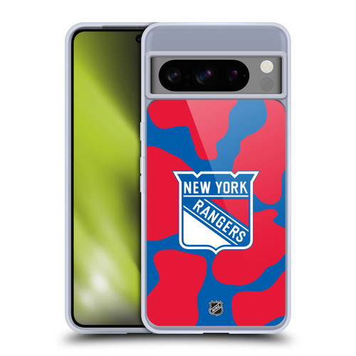 NHL New York Rangers Cow Pattern Soft Gel Case for Google Pixel 8 Pro