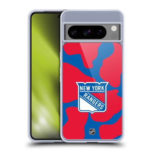 NHL New York Rangers Cow Pattern Soft Gel Case for Google Pixel 8 Pro