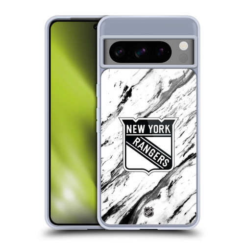 NHL New York Rangers Marble Soft Gel Case for Google Pixel 8 Pro