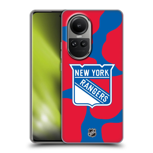 NHL New York Rangers Cow Pattern Soft Gel Case for OPPO Reno10 5G / Reno10 Pro 5G