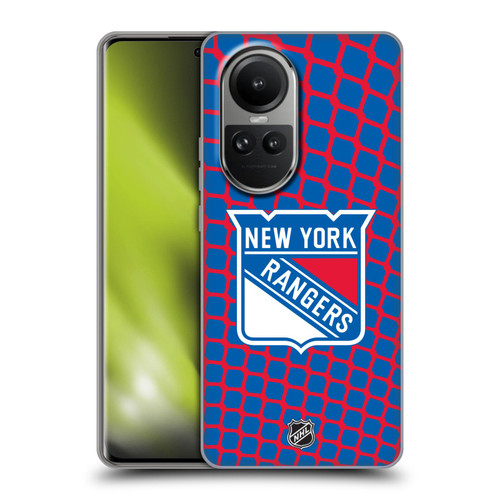 NHL New York Rangers Net Pattern Soft Gel Case for OPPO Reno10 5G / Reno10 Pro 5G
