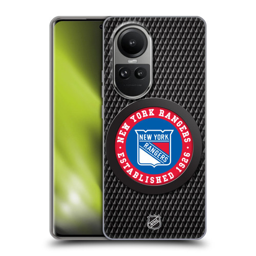 NHL New York Rangers Puck Texture Soft Gel Case for OPPO Reno10 5G / Reno10 Pro 5G
