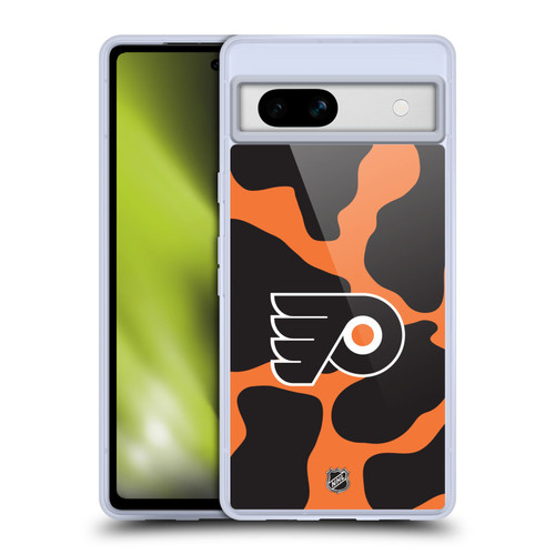 NHL Philadelphia Flyers Cow Pattern Soft Gel Case for Google Pixel 7a