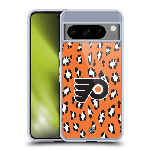 NHL Philadelphia Flyers Leopard Pattern Soft Gel Case for Google Pixel 8 Pro