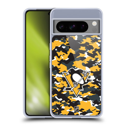 NHL Pittsburgh Penguins Camouflage Soft Gel Case for Google Pixel 8 Pro