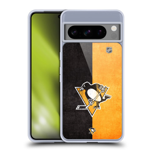 NHL Pittsburgh Penguins Half Distressed Soft Gel Case for Google Pixel 8 Pro