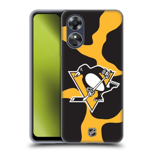NHL Pittsburgh Penguins Cow Pattern Soft Gel Case for OPPO A17