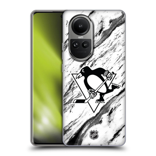 NHL Pittsburgh Penguins Marble Soft Gel Case for OPPO Reno10 5G / Reno10 Pro 5G