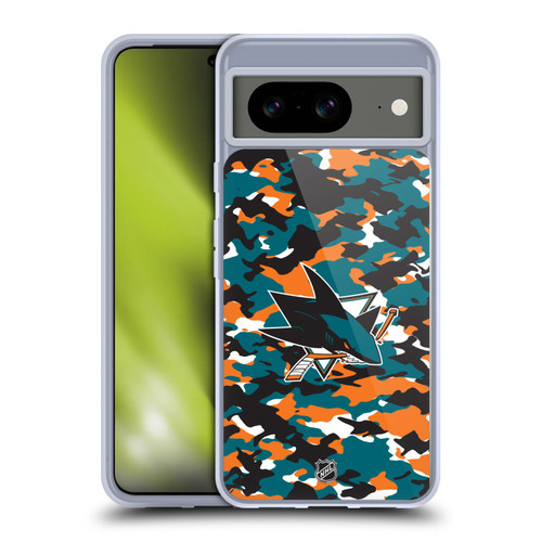 NHL San Jose Sharks Camouflage Soft Gel Case for Google Pixel 8