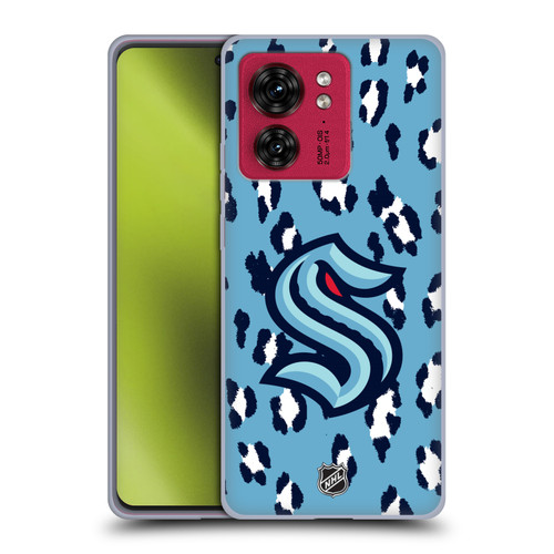 NHL Seattle Kraken Leopard Patten Soft Gel Case for Motorola Moto Edge 40
