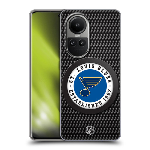 NHL St Louis Blues Puck Texture Soft Gel Case for OPPO Reno10 5G / Reno10 Pro 5G