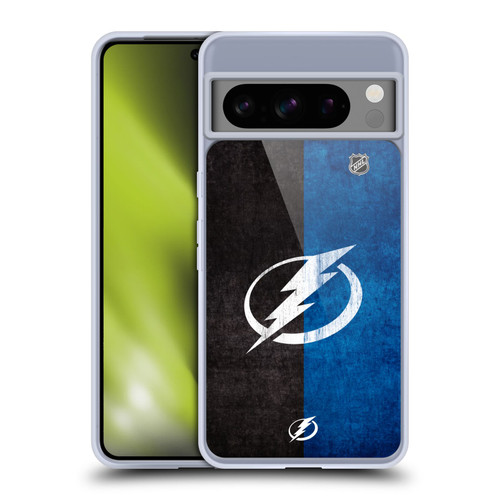 NHL Tampa Bay Lightning Half Distressed Soft Gel Case for Google Pixel 8 Pro