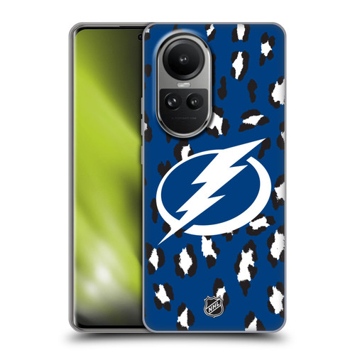 NHL Tampa Bay Lightning Leopard Patten Soft Gel Case for OPPO Reno10 5G / Reno10 Pro 5G