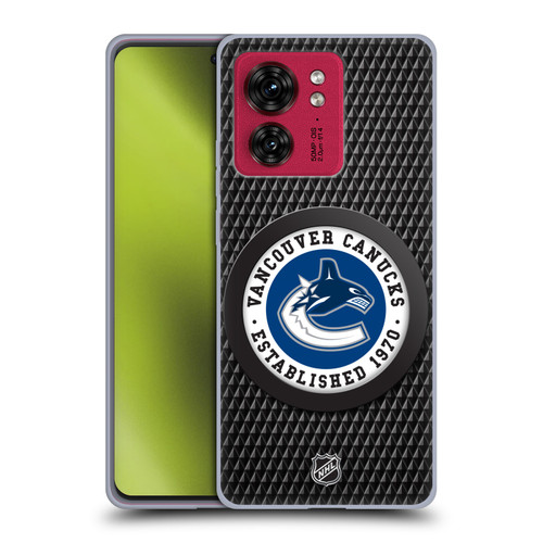 NHL Vancouver Canucks Puck Texture Soft Gel Case for Motorola Moto Edge 40