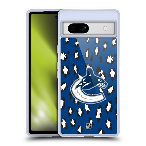 NHL Vancouver Canucks Leopard Pattern Soft Gel Case for Google Pixel 7a
