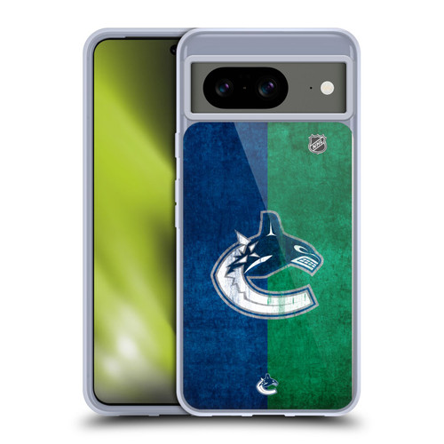 NHL Vancouver Canucks Half Distressed Soft Gel Case for Google Pixel 8