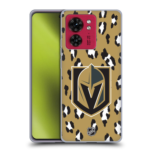 NHL Vegas Golden Knights Leopard Patten Soft Gel Case for Motorola Moto Edge 40