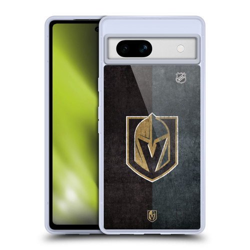 NHL Vegas Golden Knights Half Distressed Soft Gel Case for Google Pixel 7a