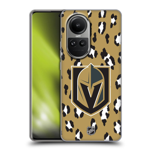 NHL Vegas Golden Knights Leopard Patten Soft Gel Case for OPPO Reno10 5G / Reno10 Pro 5G