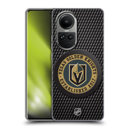 NHL Vegas Golden Knights Puck Texture Soft Gel Case for OPPO Reno10 5G / Reno10 Pro 5G