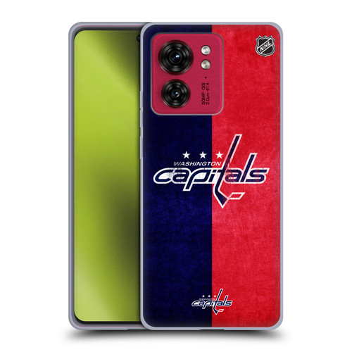 NHL Washington Capitals Half Distressed Soft Gel Case for Motorola Moto Edge 40