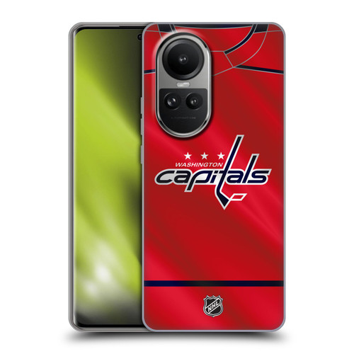 NHL Washington Capitals Jersey Soft Gel Case for OPPO Reno10 5G / Reno10 Pro 5G