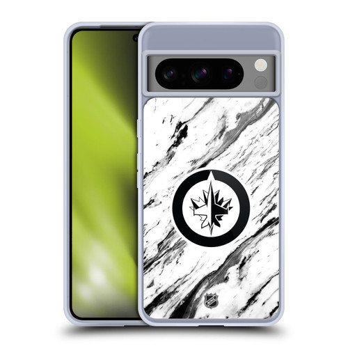 NHL Winnipeg Jets Marble Soft Gel Case for Google Pixel 8 Pro