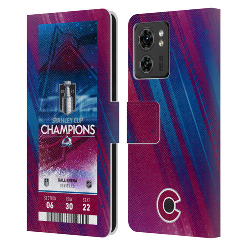 NHL 2022 Stanley Cup Champions Colorado Avalanche Ticket Leather Book Wallet Case Cover For Motorola Moto Edge 40