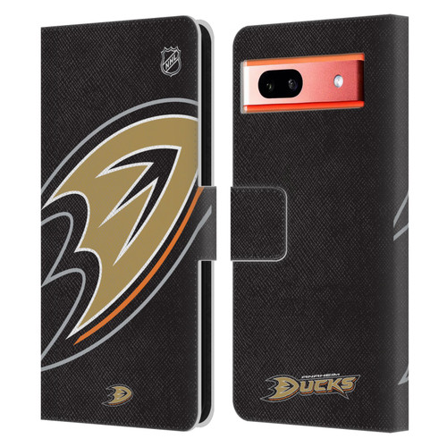 NHL Anaheim Ducks Oversized Leather Book Wallet Case Cover For Google Pixel 7a