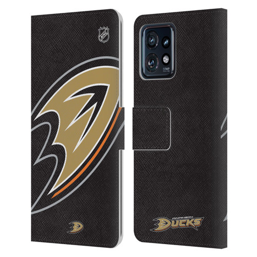 NHL Anaheim Ducks Oversized Leather Book Wallet Case Cover For Motorola Moto Edge 40 Pro