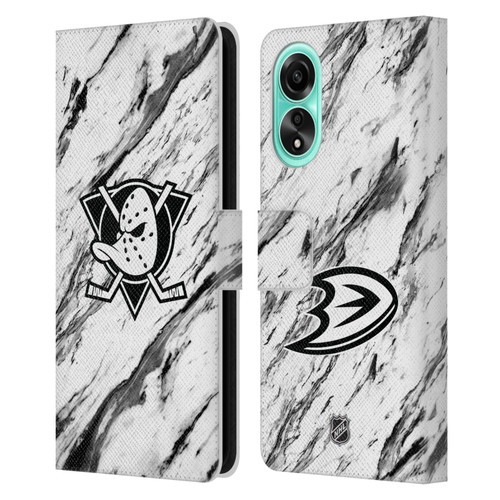 NHL Anaheim Ducks Marble Leather Book Wallet Case Cover For OPPO A78 4G