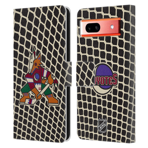 NHL Arizona Coyotes Net Pattern Leather Book Wallet Case Cover For Google Pixel 7a