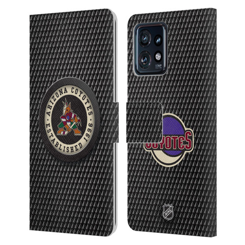 NHL Arizona Coyotes Puck Texture Leather Book Wallet Case Cover For Motorola Moto Edge 40 Pro/Plus 2023