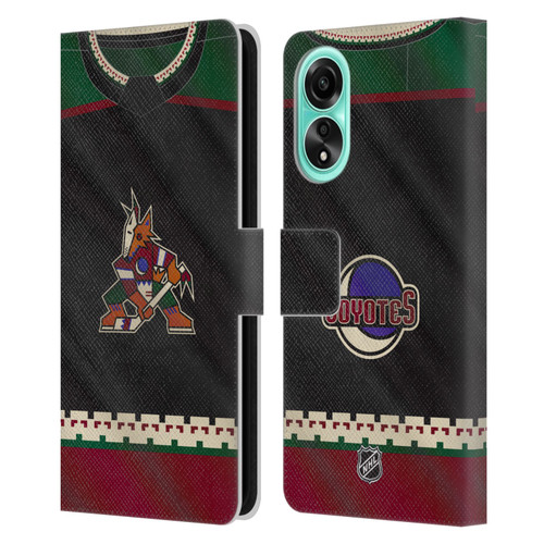 NHL Arizona Coyotes Jersey Leather Book Wallet Case Cover For OPPO A78 4G
