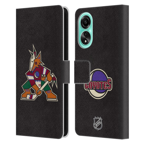NHL Arizona Coyotes Plain Leather Book Wallet Case Cover For OPPO A78 4G
