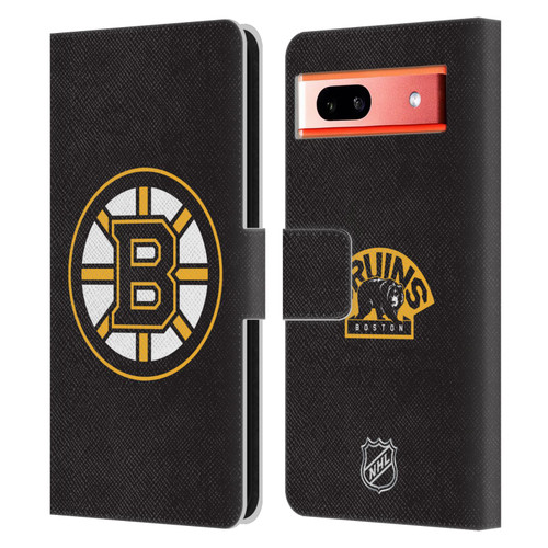 NHL Boston Bruins Plain Leather Book Wallet Case Cover For Google Pixel 7a
