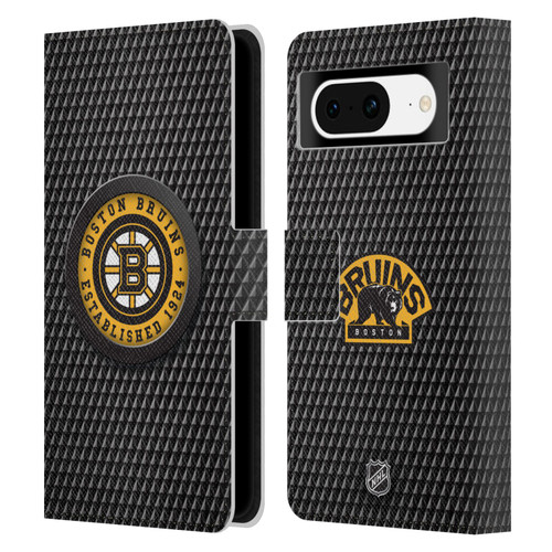 NHL Boston Bruins Puck Texture Leather Book Wallet Case Cover For Google Pixel 8