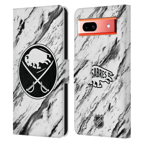 NHL Buffalo Sabres Marble Leather Book Wallet Case Cover For Google Pixel 7a
