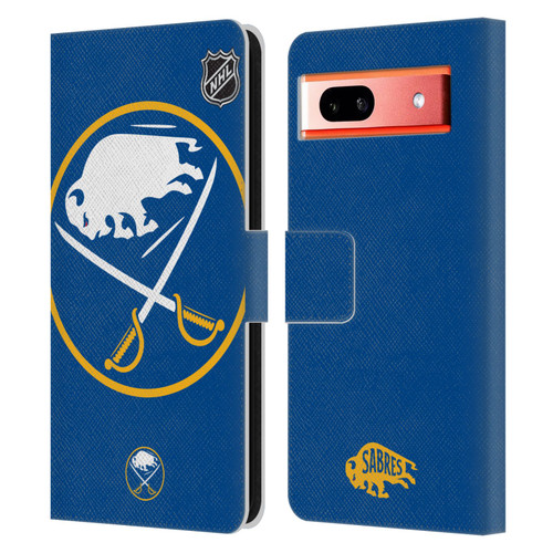 NHL Buffalo Sabres Oversized Leather Book Wallet Case Cover For Google Pixel 7a
