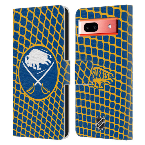 NHL Buffalo Sabres Net Pattern Leather Book Wallet Case Cover For Google Pixel 7a