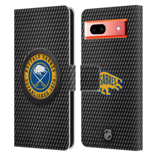 NHL Buffalo Sabres Puck Texture Leather Book Wallet Case Cover For Google Pixel 7a