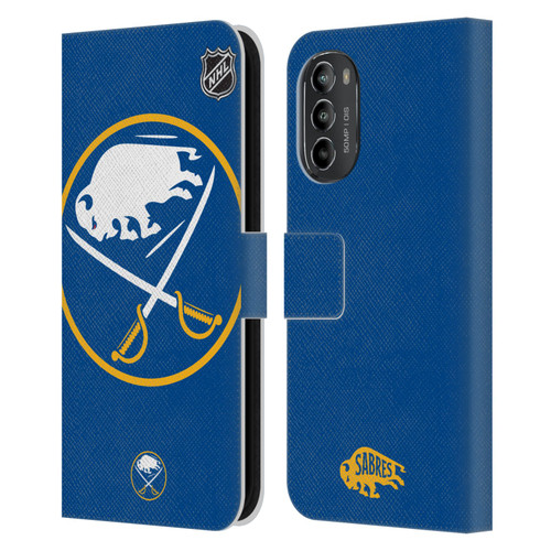 NHL Buffalo Sabres Oversized Leather Book Wallet Case Cover For Motorola Moto G82 5G