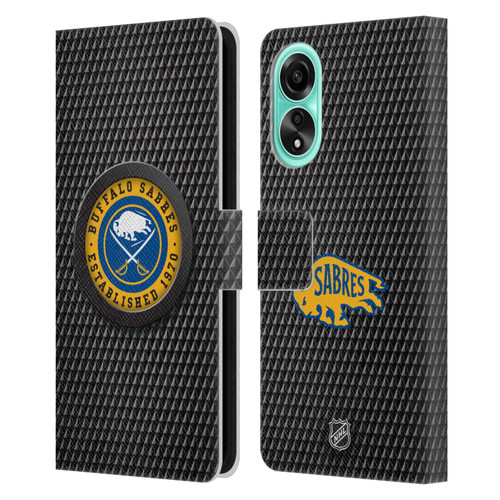 NHL Buffalo Sabres Puck Texture Leather Book Wallet Case Cover For OPPO A78 4G