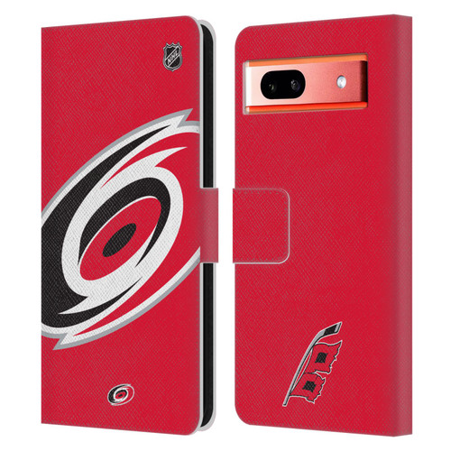 NHL Carolina Hurricanes Oversized Leather Book Wallet Case Cover For Google Pixel 7a