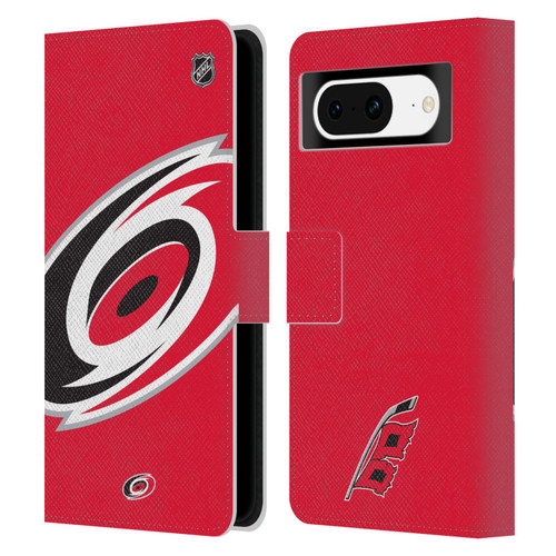 NHL Carolina Hurricanes Oversized Leather Book Wallet Case Cover For Google Pixel 8