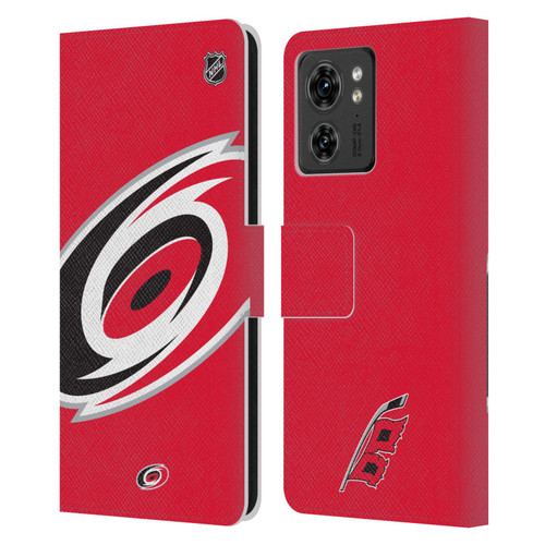 NHL Carolina Hurricanes Oversized Leather Book Wallet Case Cover For Motorola Moto Edge 40