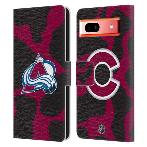 NHL Colorado Avalanche Cow Pattern Leather Book Wallet Case Cover For Google Pixel 7a