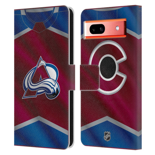 NHL Colorado Avalanche Jersey Leather Book Wallet Case Cover For Google Pixel 7a